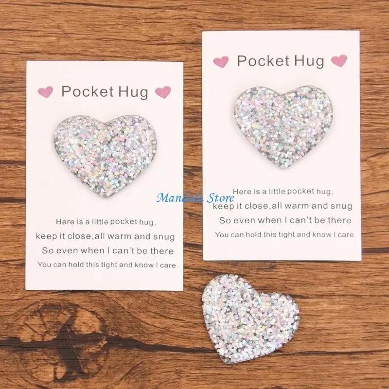 

U2JC 3Pcs Stylish Pocket Hug Keepsakes Positive Good Luck Gift Long Distances Relationship Gift for Valentines Mother Day