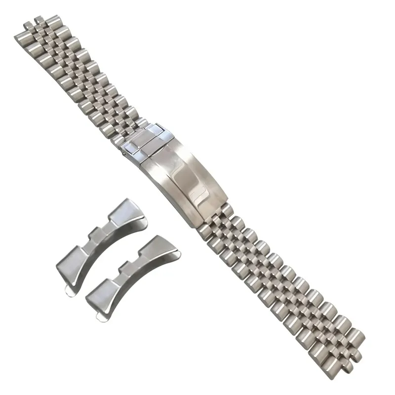 

Silver 19mm 316L Stainless Steel Oyster Jubilee Screw Curved End Watch Strap Band Fit for SKX 5 SNXS73 75 SNXS80 SNXS81 SNXG4