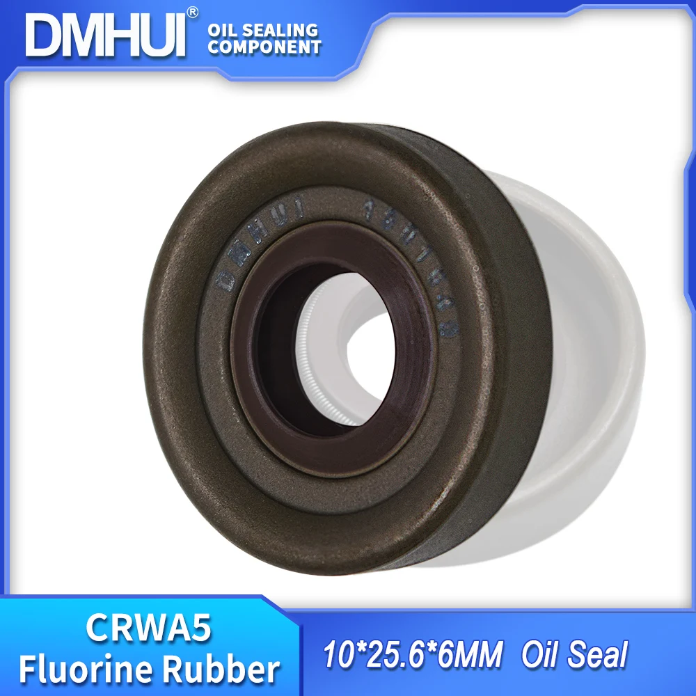 

DMHUI Поворотный вал FKM Резиновые сальники CR2120316 10*25,4*6 мм с волновой кромкой для топливного насоса, уплотнение небольшого отверстия 0,394*1*0,236 дюйма