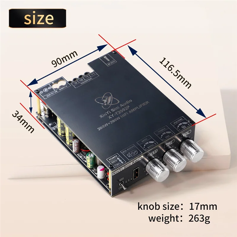 AS95-Upgraded Bluetootooth Audio Amplifier Board 200Wx2 High Power TPA3223 Sound Power Amplifier Module
