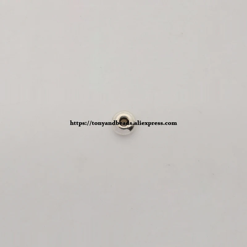 (50Pcs / Lot !) Zinc Alloy Tibetan Silver European Charm Connector Crimp End Beads Size 4.2mm HZ2418B