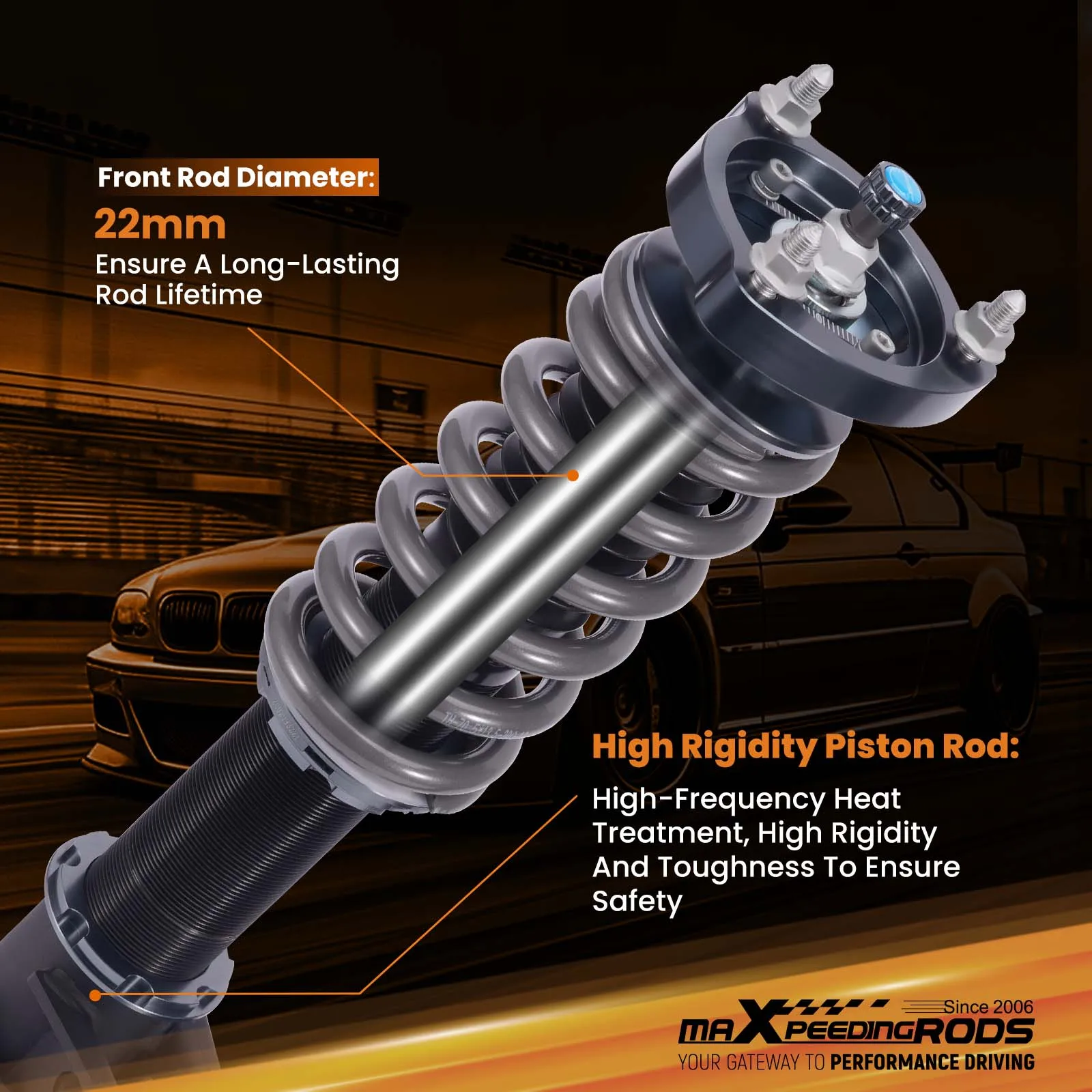 Coilover for Honda Civic 2006-2011, 24 Levels Damper Adjustable Coilovers Suspension Kit Shock Absorber Lowering Kit - view 4