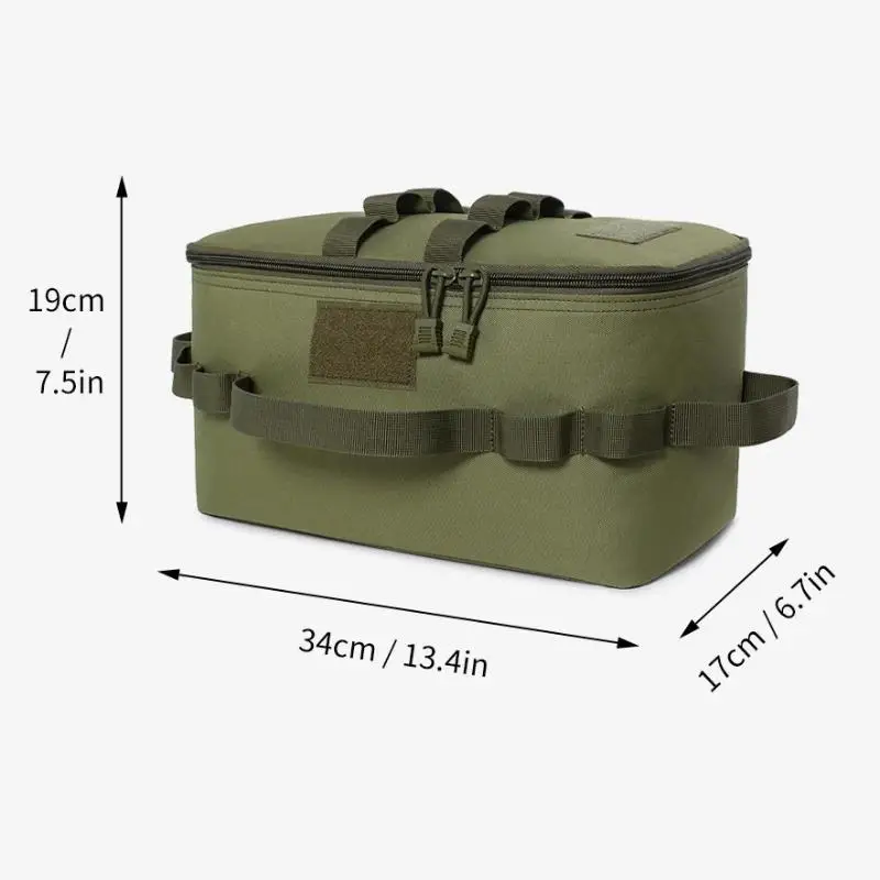 Große Outdoor-Camping-Aufbewahrungstasche - Bodenpfahl-Werkzeugtasche mit Picknick-Kochgeschirr-Set und Gaskartuschen-Organizer – Detail 6