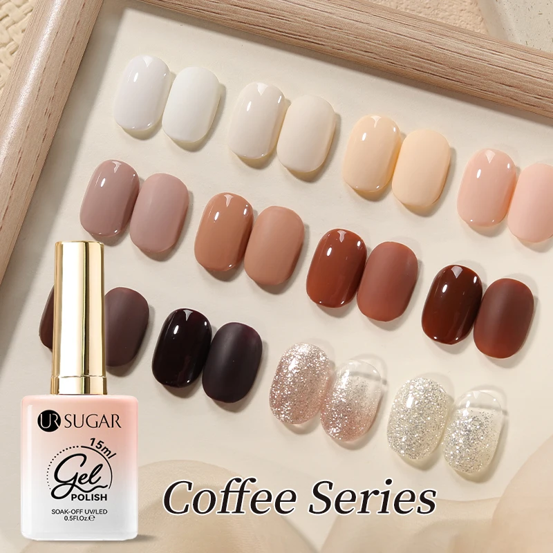 UR SUGAR 15ml 60colors Cofee Series Browny Gel Nail Polish Gentle Bright Manicure Semi Permanent Soak Off UV Nail Art Gel