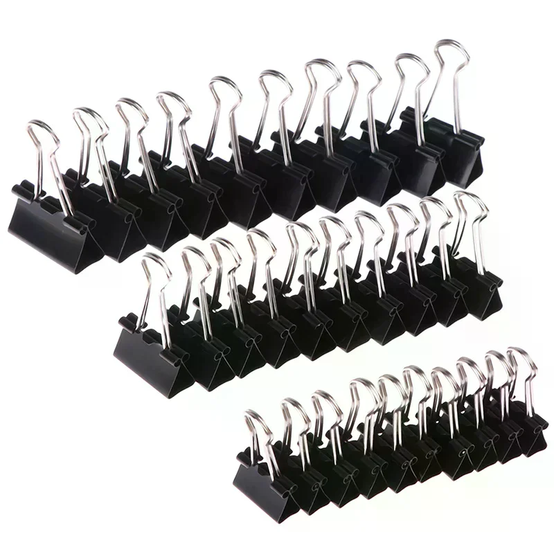 10 pcs Black Metal Binder Clips Notes Letter Paper Clip Binding Securing clip