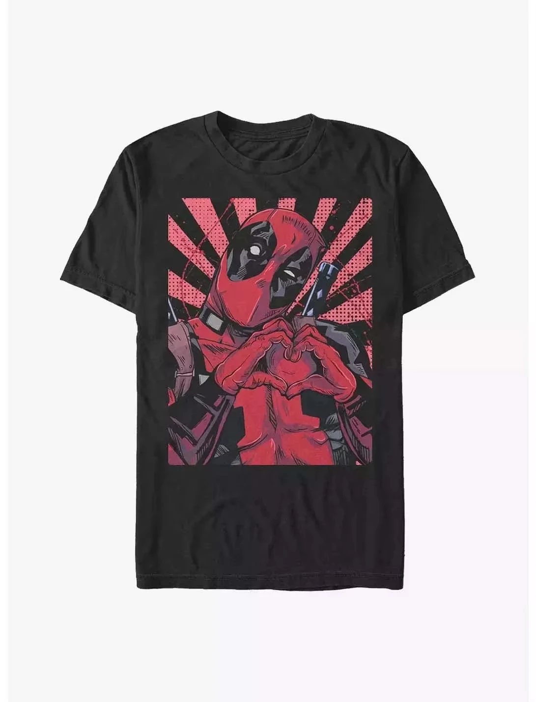 2026 new Marvel genuine new trendy Marvel Deadpool love-themed comic print oversized short-sleeved loose round-neck T-shirt