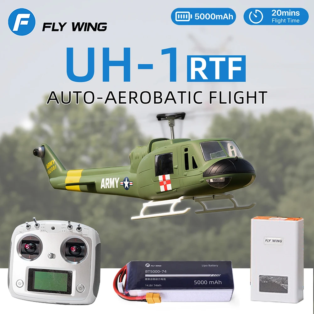 FlyWing UH-1 470 6CH Brushless Motor GPS RTF 3D GPS Altitude Hold Fixed Point Helicopter