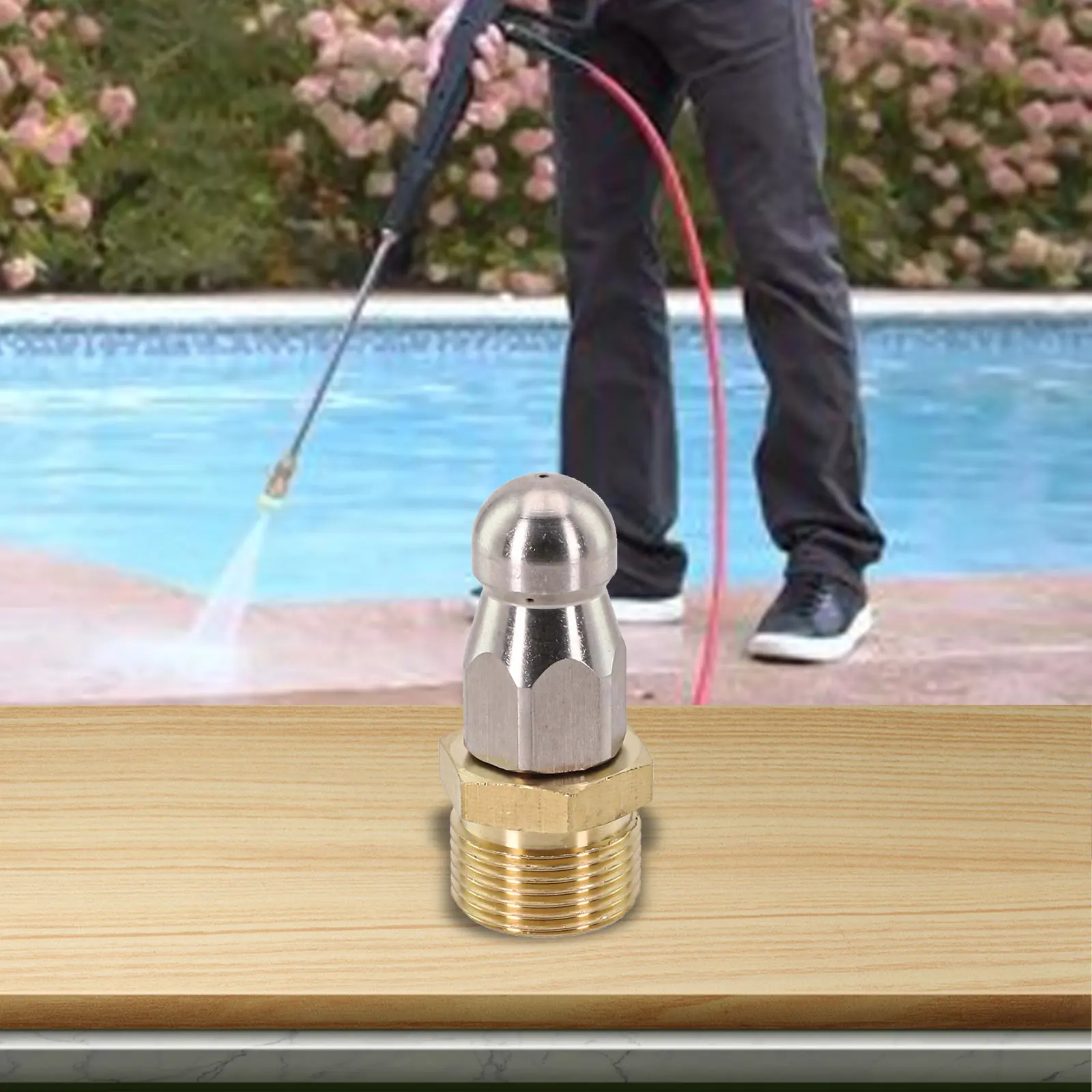 1 Pcs M22 F14 1 Front 3 Rear High Pressure Cleaner Drain Cleaning Pipe Dredger Nozzle Head Equipment Garden Pressure Washers