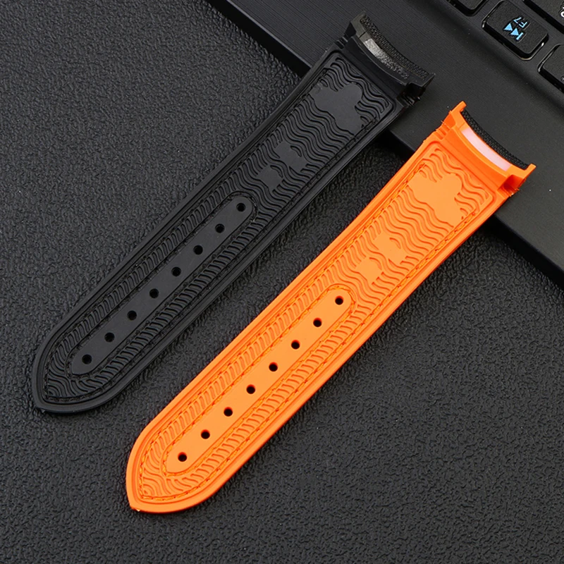 20mm 22mm Black Blue Orange Fabric Nylon Rubber Watch Band For Omega Seamaster 300 Ocean Watchband Buckle Tools Silicone Strap