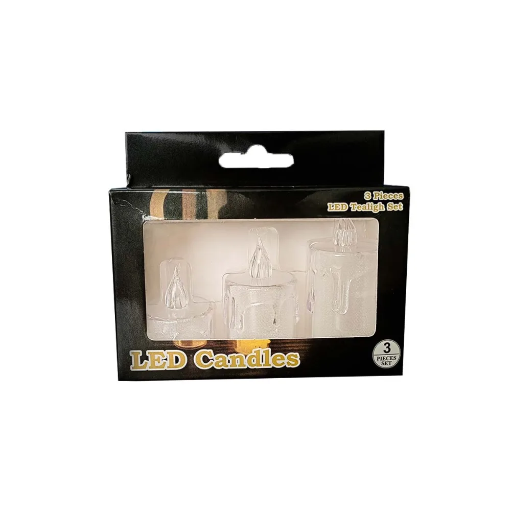 Vela electrónica navideña, velas decorativas transparentes, cálidas y brillantes, Mini velas sin llama simuladas para boda