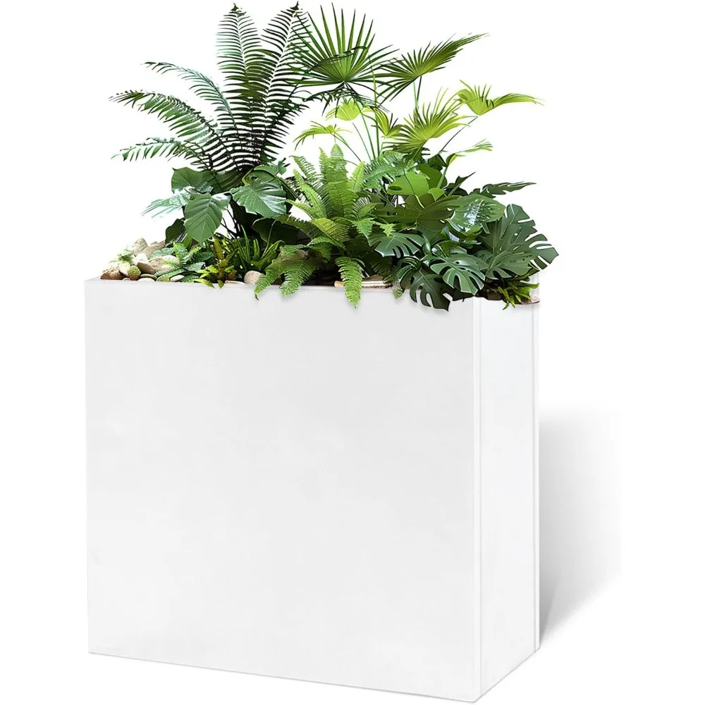 

Upgraded Galvanized Steel Metallic Heavy Planter for Outdoor Plants Metal Planters Spliced Flower Planter with Partitions