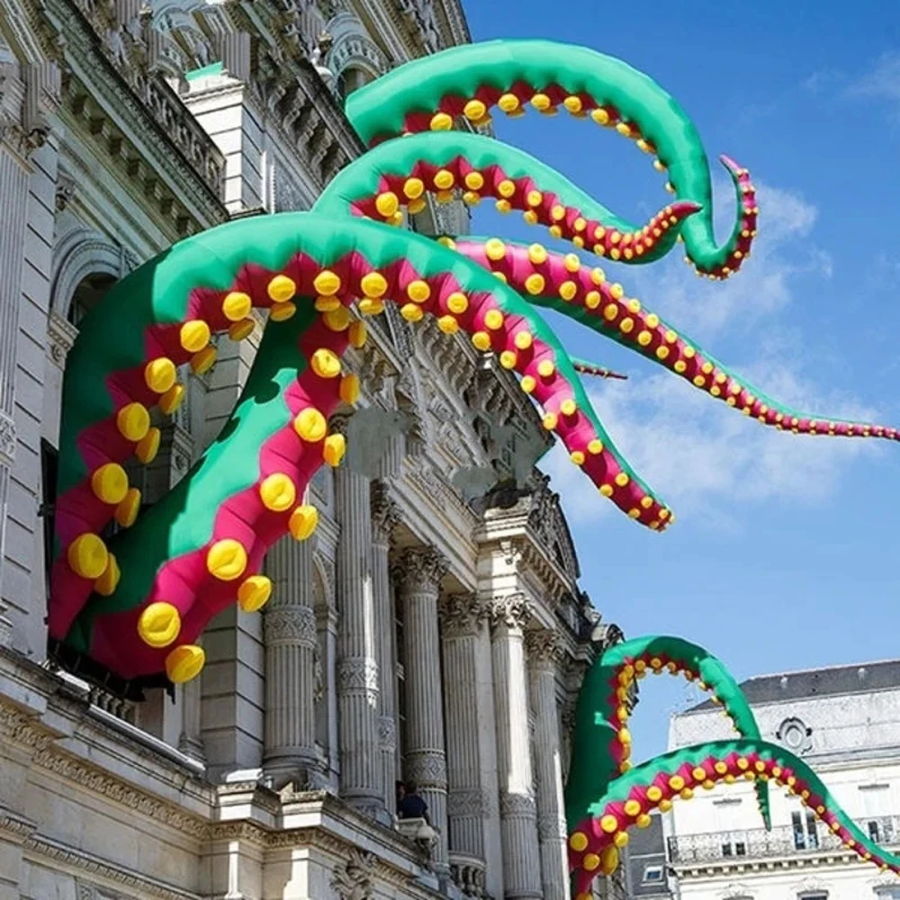 Tencule gonflable géant de poulpe 2025 avec suce le bras gonflable extérieur de poulpe pour la décoration de bâtiment de fête d'Halloween