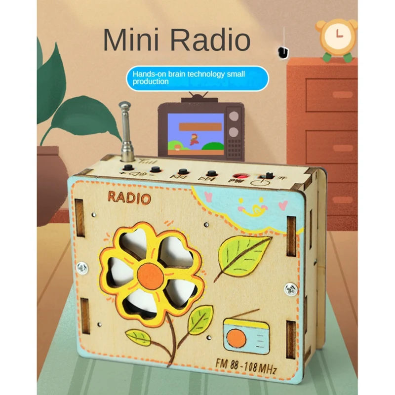 DIY FM Radio Modell Holz Wissenschaft Experiment Kits Wissenschaft Lern puzzles Experiment selbst gemachte Montage Materialien Kit