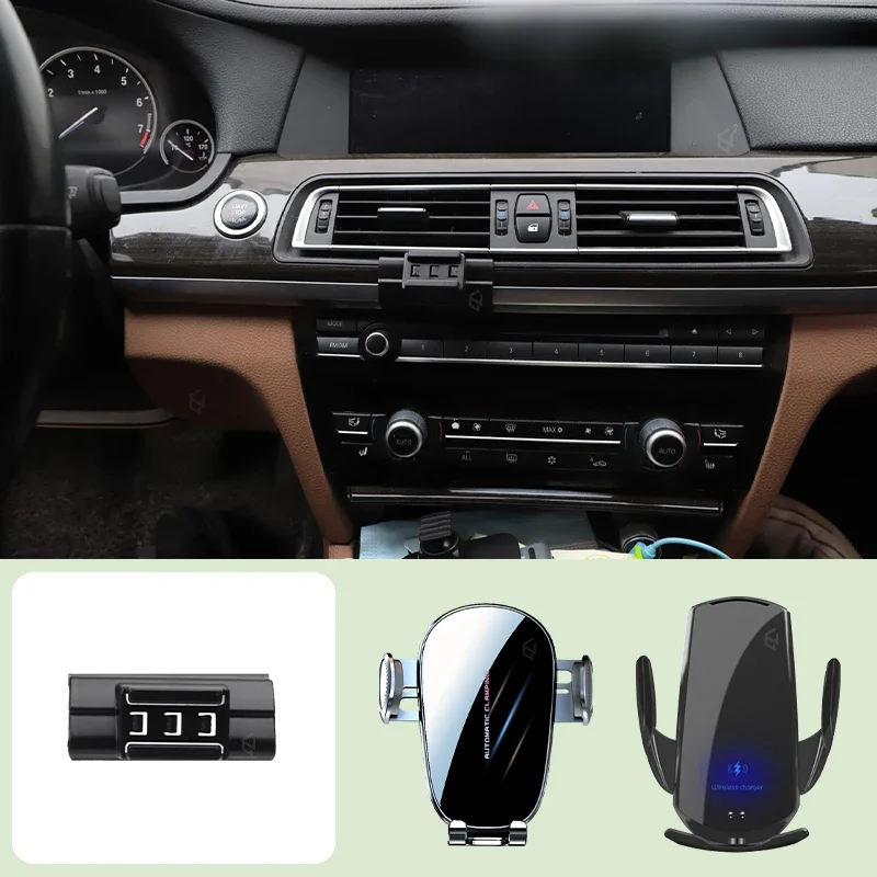 

Car Mobile Phone Holder For BMW 7 Series F02 F04 2009-2015 Car Special Bracket Base Mobile Support Wireless Charging Bracket