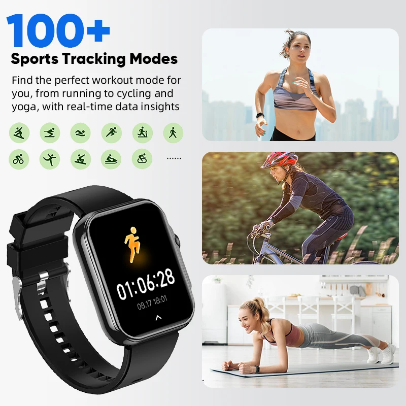 LIGE 2025 New Smart Watch 2.01Inch Full Touch Screen Sport Fitness Watch Waterproof Bluetooth Calling Smartwatch For Android IOS