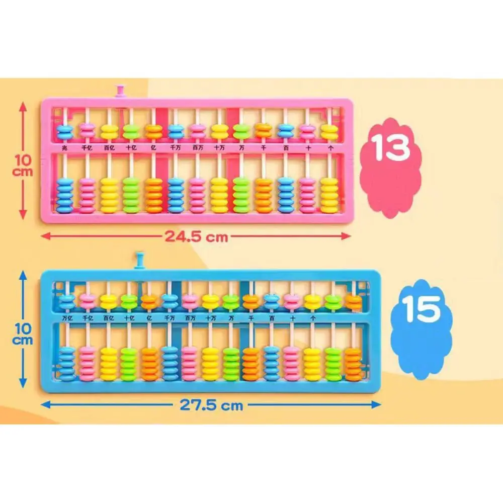 Duurzaam Plastic Plastic Telabacus Zwart Blauw Roze Rechthoek Rekenrek 13/15 Cijfers Tellen Teltelteltelteltelling Ontwikkeling