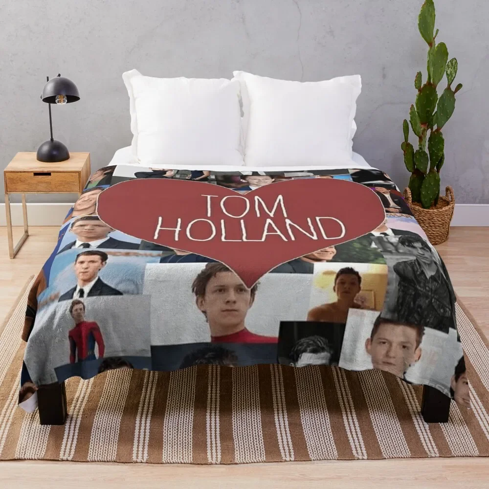 

tom holland blanketstickers Throw Blanket Luxurious Soft Fuzzy Blanket for Sofa Bed