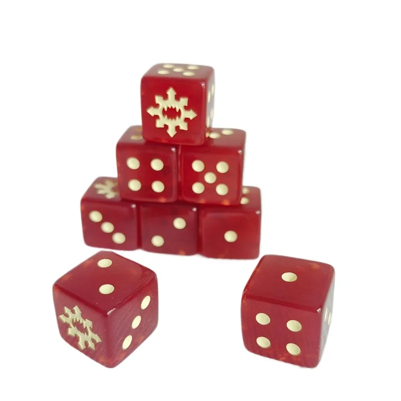 10pcs/Pack 16mm Right Angle Dice Transparent Resin Block 40k Board Game Accessories