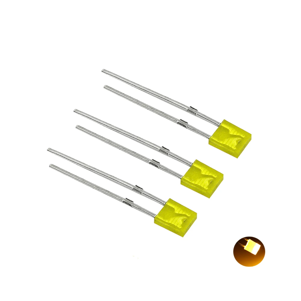 100PCS/lot Super Bright 2x5x7 Square 5-Color Short-LEG Light-Emitting Diode LED In-Line Lamp Beads