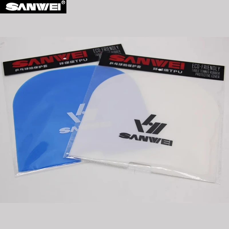 SANWEI 2 قطعة مضرب تنس الطاولة طبقة رقيقة واقية على الوجهين الغبار واقية المضادة للأكسدة تنس الطاولة الخفافيش المطاط حامي غطاء #4