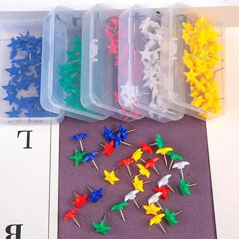 R6FF -Paket von Karten -Pins -Sternform Zeichnung Kartenstifte für Pin -Board -Daumen Tacks Set Set