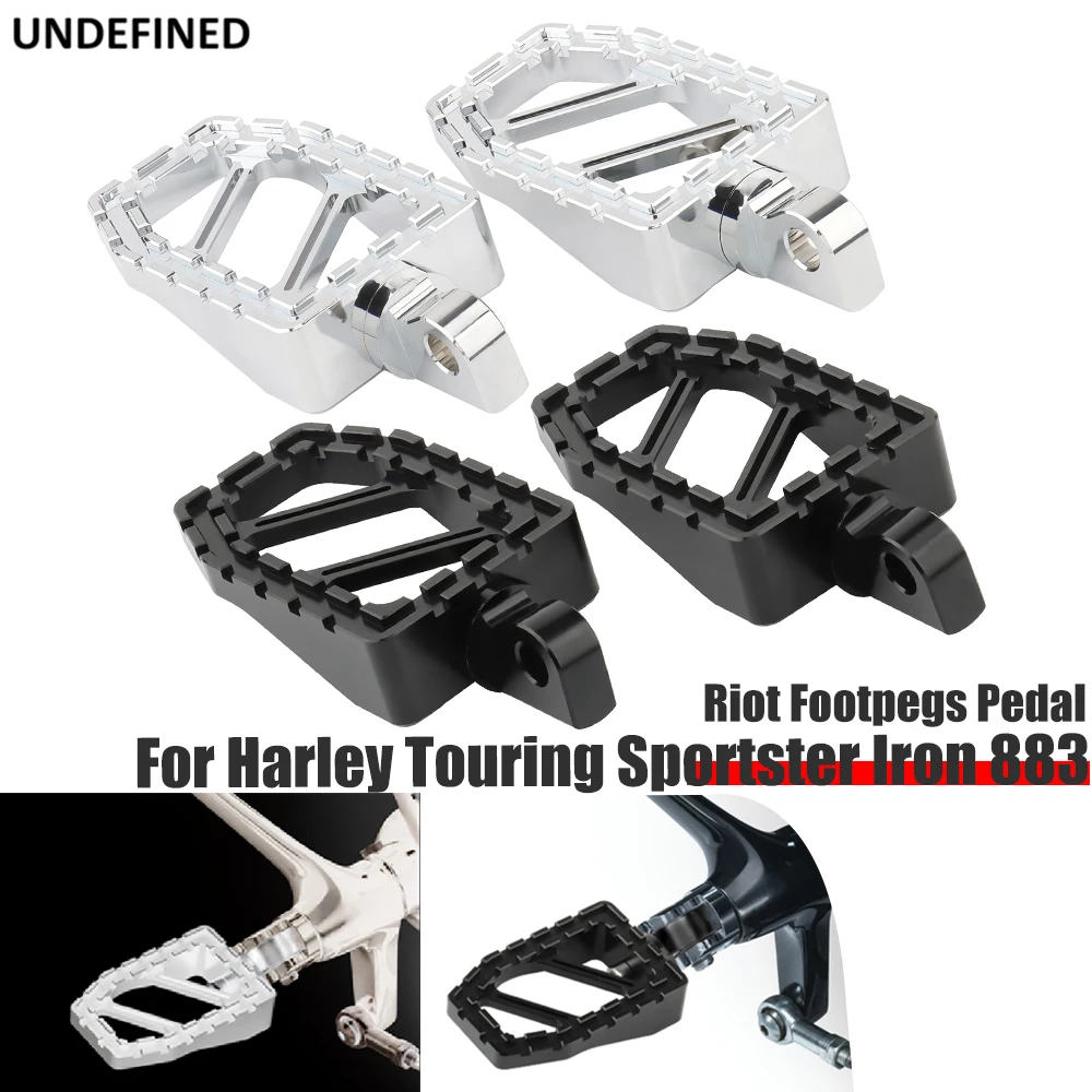 

Riot Footrest Pedals For Harley Dyna Fatboy Sportster Iron 883 Street Bob Softail Slim Road King Touring Footrests Footpegs Moto