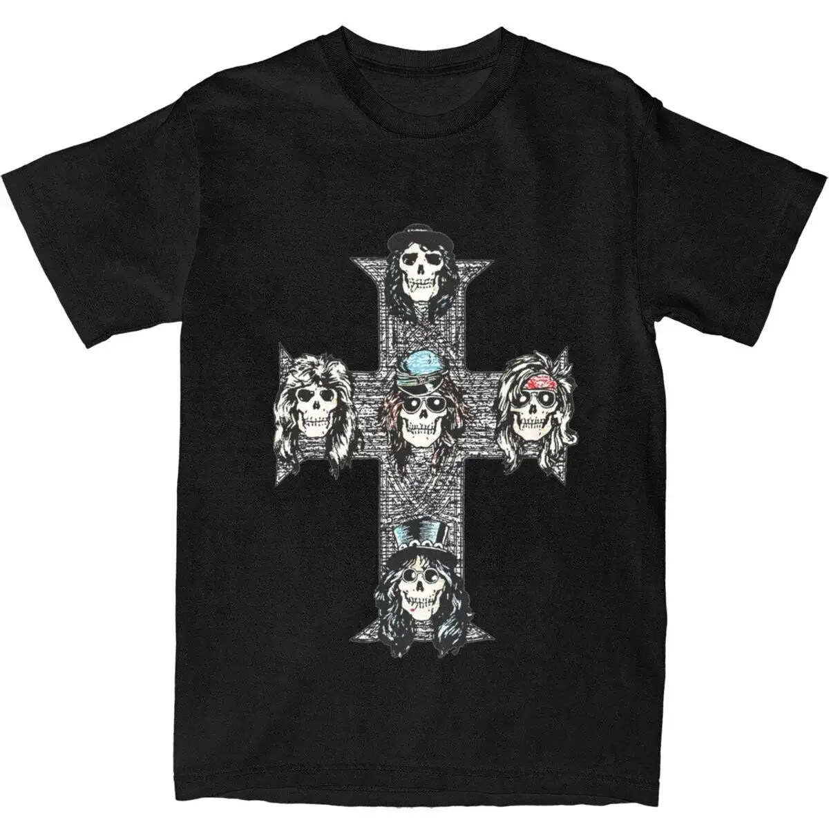 Streetwear T Shirt Guns N Roses Music Cotton T-Shirts Anime Popular Tshirt for Men's Summer Y2K Casual Short Sleeve Top Tees