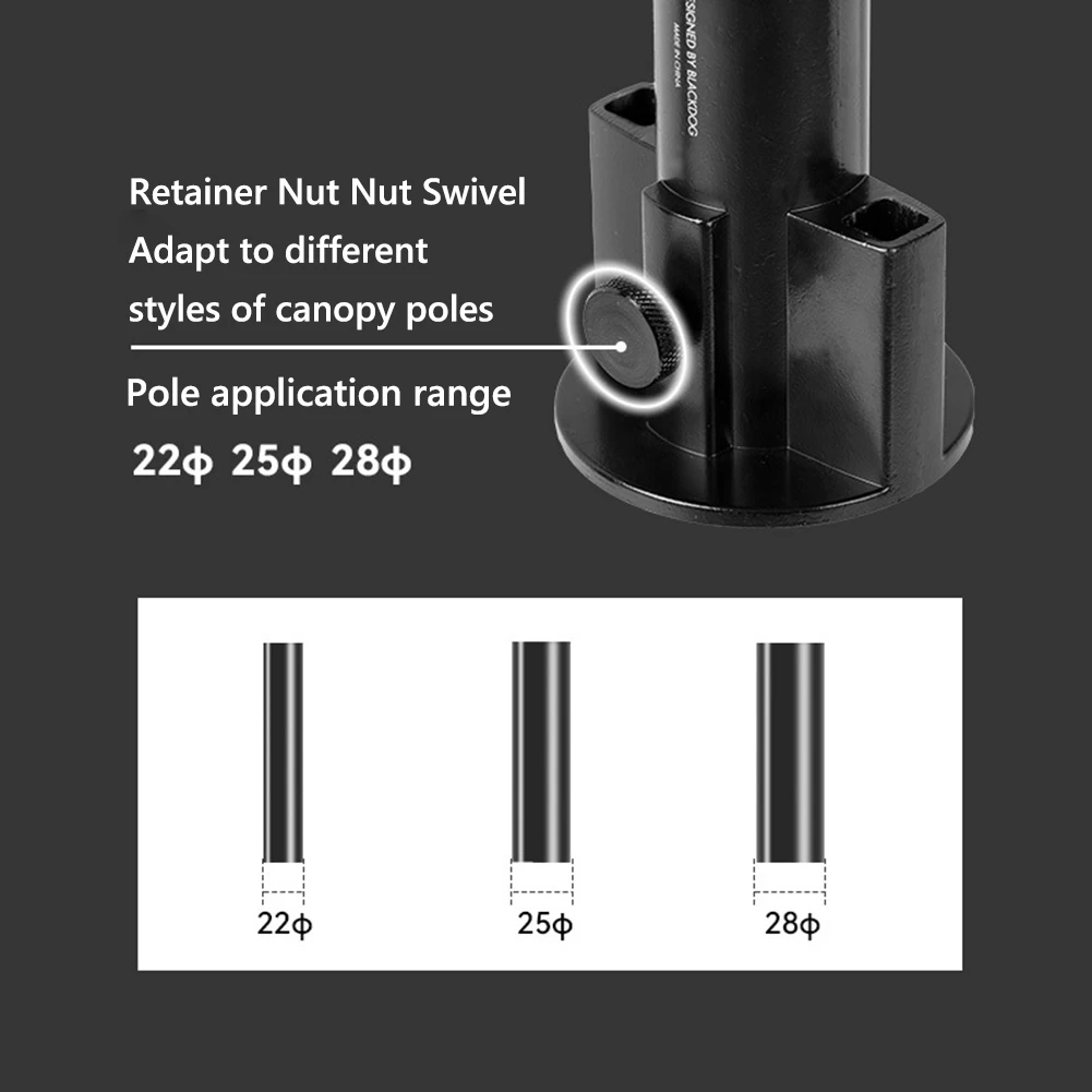 الألومنيوم خيمة الملحقات التجنيب المظلة قماش القنب مخيم القطب المثبت التخييم خيمة قضيب حامل للتخييم الصيد التنزه #5