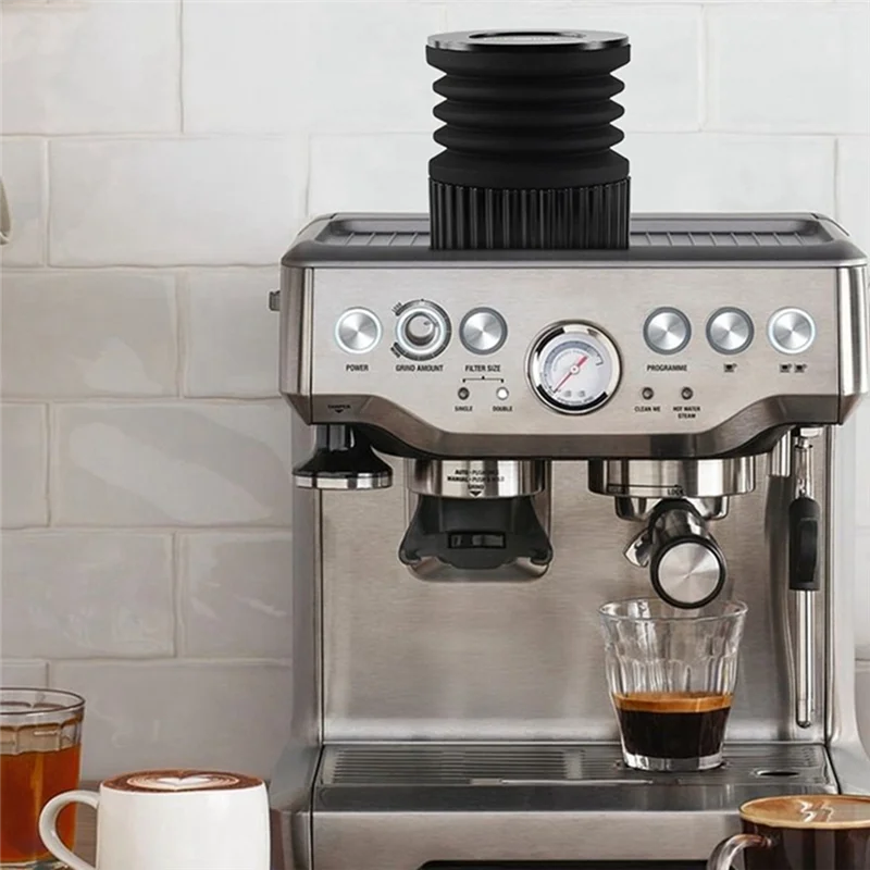 M17K Adecuado para Breville Contenedor de polvo para soplar Molinillo de café Contenedor de granos soplado de aire Tolva de dosificación con fuelle (cubierta de metal)