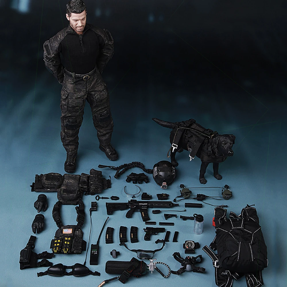 ViiKONDO M013 Minitimes 1/6 Figura de ação EUA Seal Team Capitão Marinha Estatueta de Força Especial 12 ''Juguete Soldado Modelo e Conjunto Completo de Cachorro
