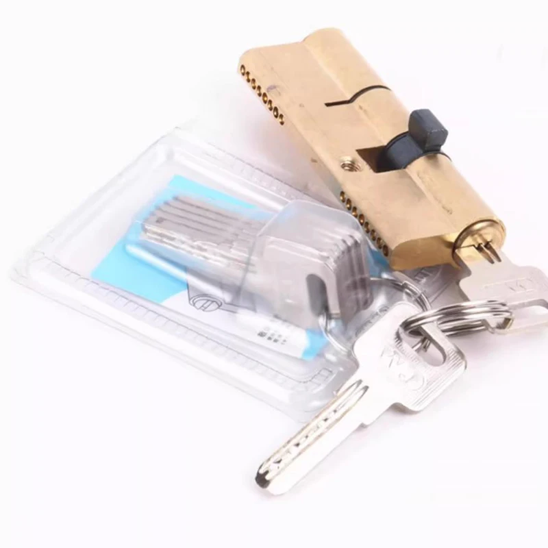 Anti-Theft Pure Brass Entrance Door Lock Cylinder with AB Key Double Open Extendable Gate Handle for Bedroom 90-120mm