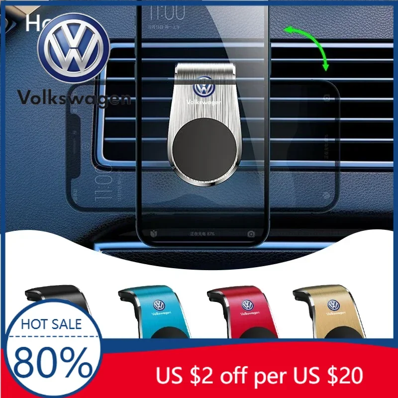 

Магнитный держатель для телефона L-типа в автомобиль, подставка-клипса для смартфона, автомобильные аксессуары для Volkswagen R Golf 4 Motion GTI Polo Touran Octavia