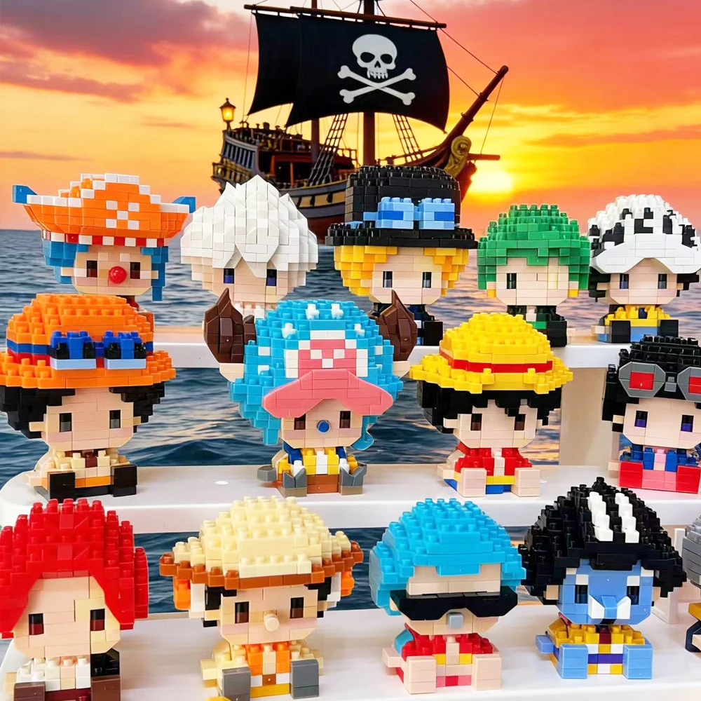 Building Block Mini - ワンピース 太陽神ニカ ルフィ マイクロブロック チョッパー エース