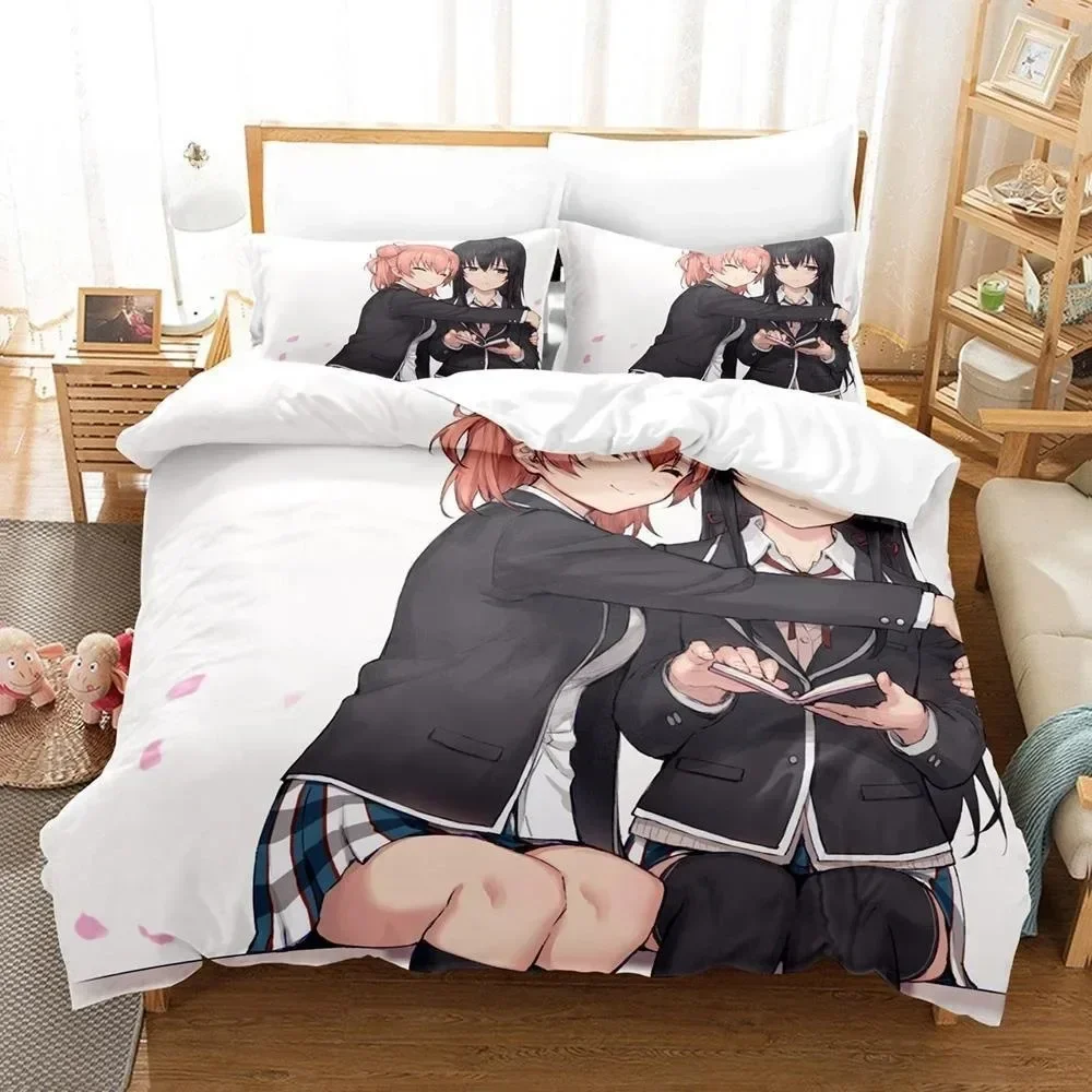 3d Anime mon adolescent comédie romantique SNAFU ensemble de literie simple double pleine reine King Size parure de lit adulte enfant chambre housse de couette ensembles