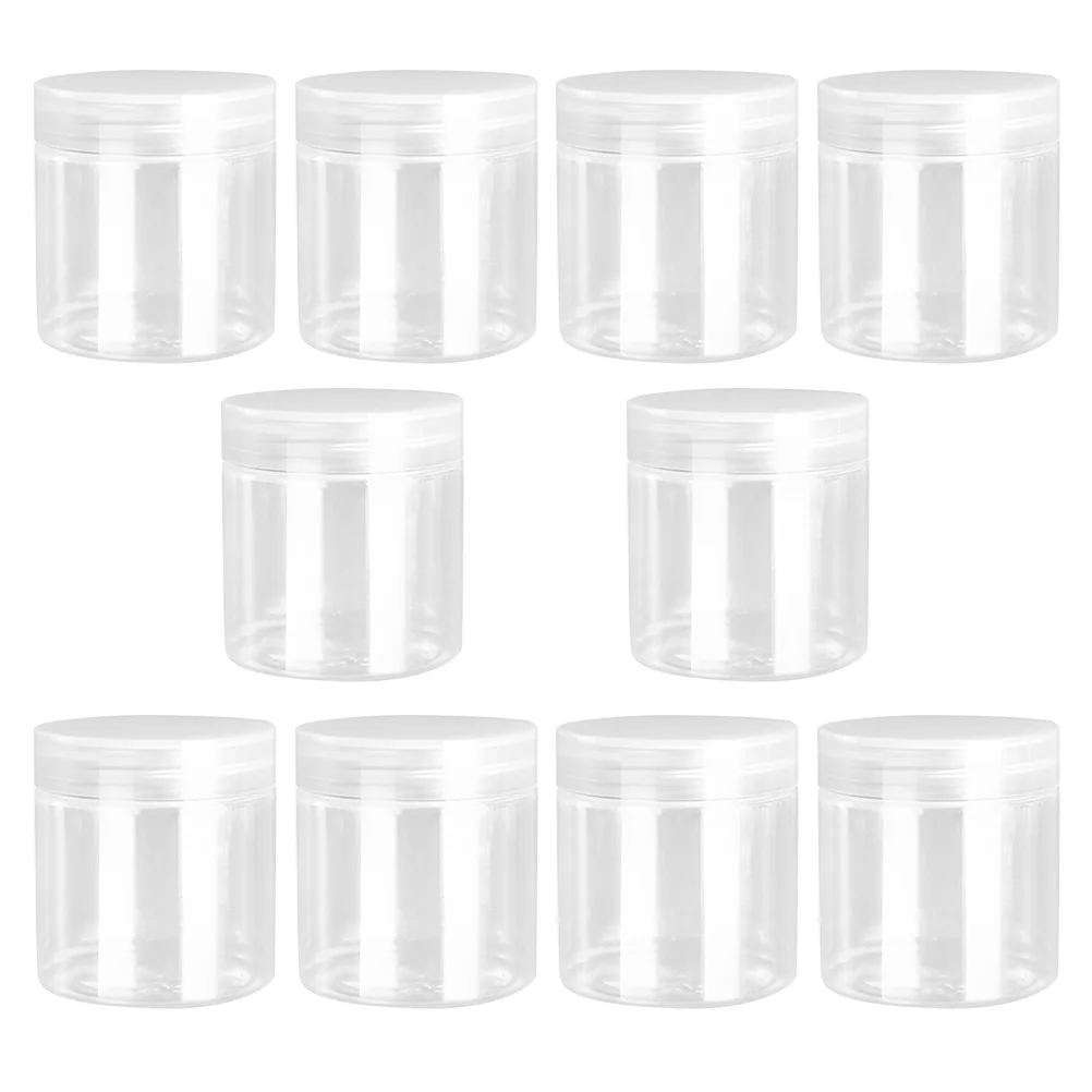 

10 Pcs Leak Proof Jars Durable Transparent Plastic Bottles Storage Containers Travel Size Empty Vials For Gifts