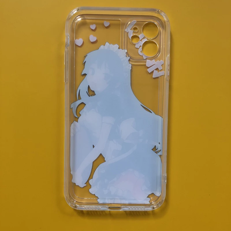 การ์ตูนน่ารักสาวแม่บ้านสำหรับ Iphone 14 13 Se 2020 Xr Xs สูงสุด11 Pro Max 12 Mini 7 8 6 6S Plus Soft Tpu Cover