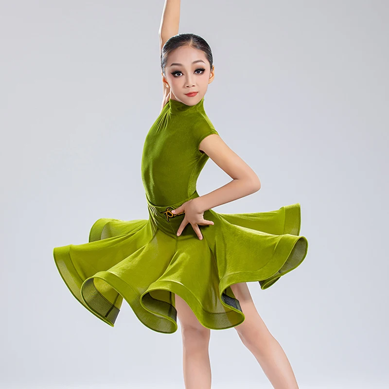 2025 ใหม่มาตรฐานแห่งชาติชุดเต้นรำบอลรูมชุดเต้นรำละตินสำหรับเด็กการแข่งขันเต้นรำเด็กการแสดงเต้นรำเครื่องแต่งกาย SL12868