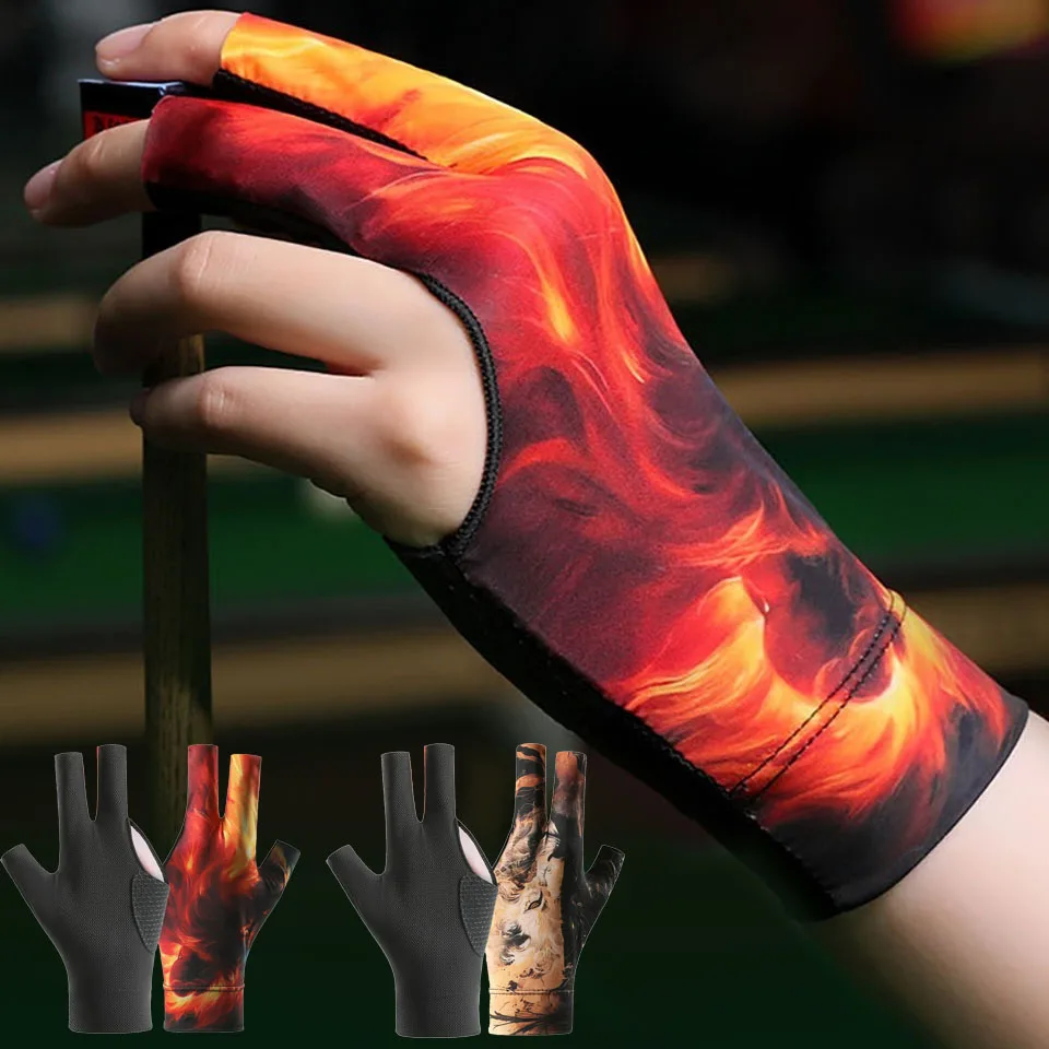 GTUBIKE 1PCS Billard-Handschuhe, fingerlos, Snooker-Pool, atmungsaktiv, glatt, weiches Silikon, hohe Elastizität, professionelles Billard