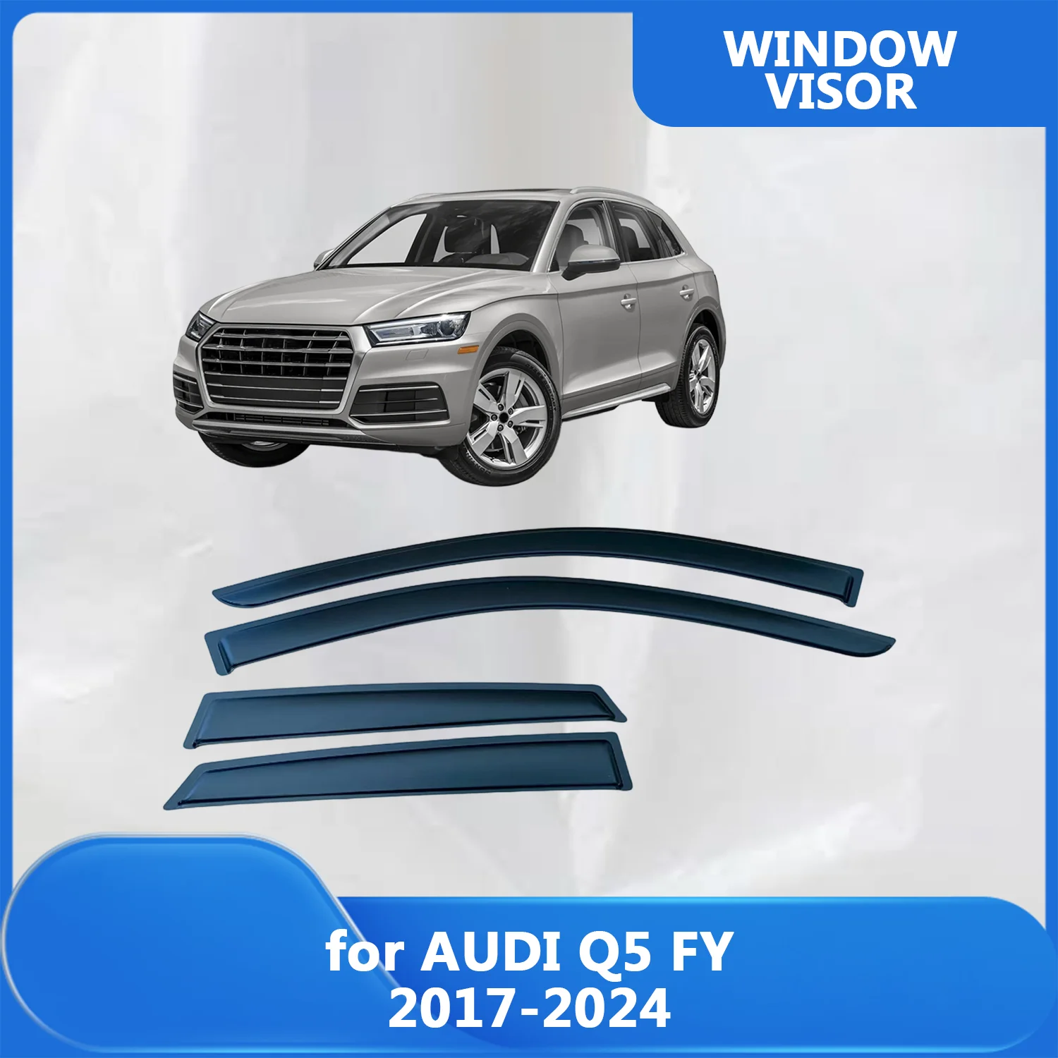 

Window Visor for AUDI Q5 FY 2017-2024 Wind Deflectors Rain Guards Door Visor Vent Shades Ventvisor Exterior Parts