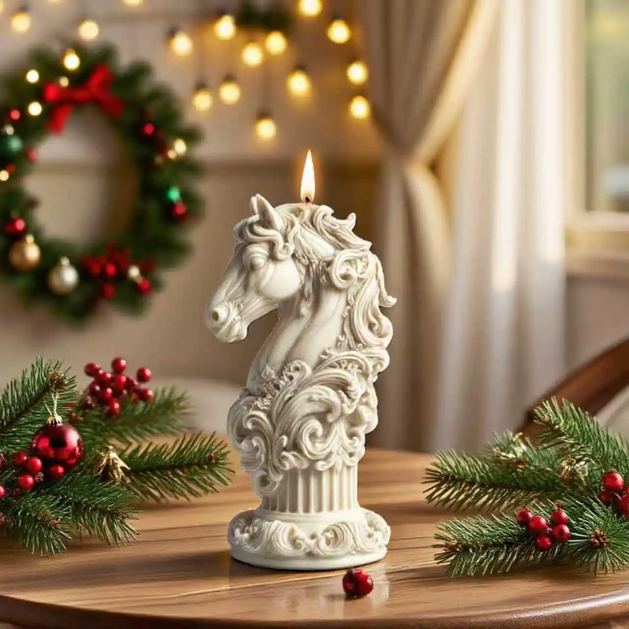 

3D Exquisite Horse Head Silicone Mold for DIY Aromatherapy Candle Making Creative Home Decor Craft Mould for Resin Soap