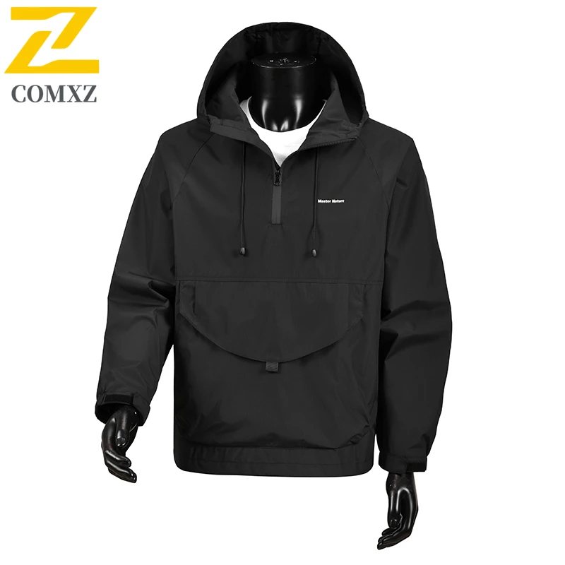 Brand Waterproof Men's Jacket 2025 Autumn Luxury Casual Sports Windproof Big Pocket Hoodies Coat Outdoor Jogger Camping Overcoat