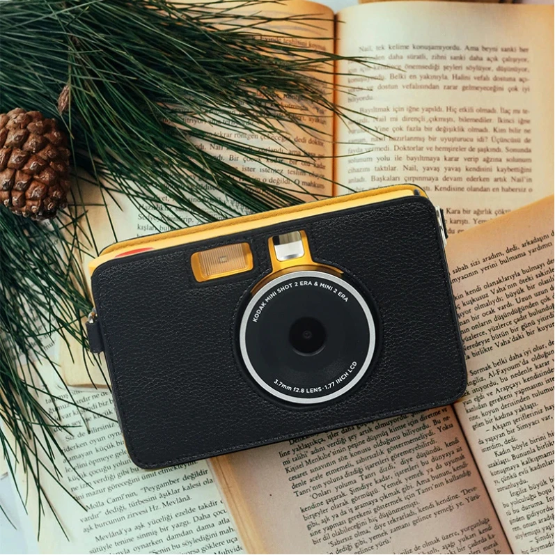 Retro Camera Leather Case, Mini Shot Full Protection Crossbody Bag, Wear-Resistant PU Leather Camera Storage Protective Case.