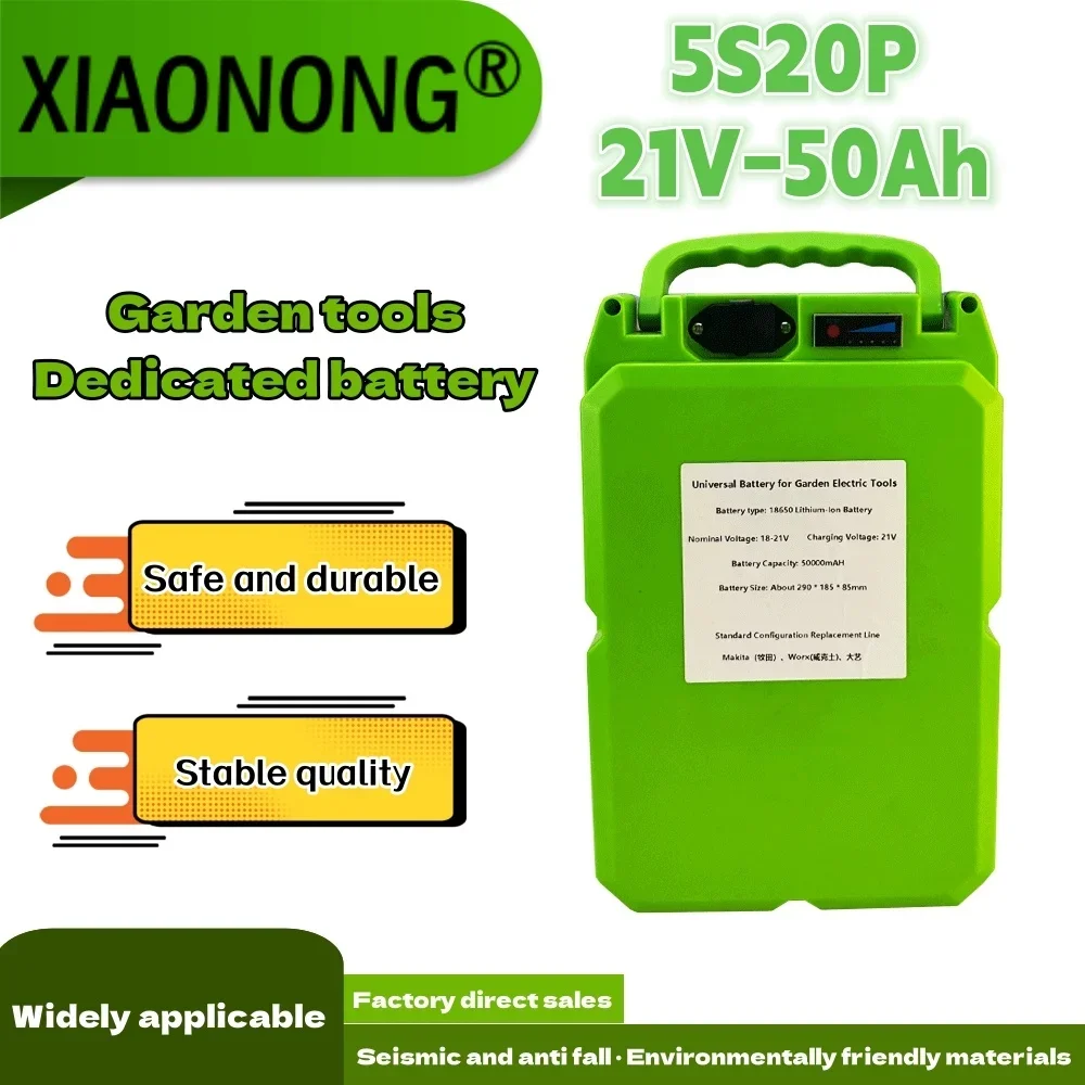 18V~21V 50000mAh 18650 Lithium Battery Pack Is Applicable To Makita/Worx/Dayi Electric Lawn Mower, Hedge Machine, Tea Picker Etc