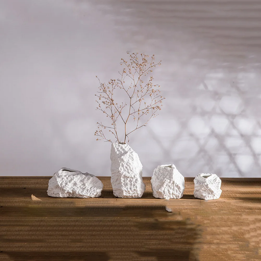 

1Pcs Elegant Ceramic Vase Creative Floral Arranging Vase for Home Office Hotel Decor Imitation Stone Flower Container Gift Idea