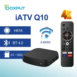 New Android 12 iATV Q10 Smart TV BOX Allwinner H618 2.4G/5G WIFI BT4.2 RAM 4GB ROM 32GB 4K Video 100M Media Player Set-top Box