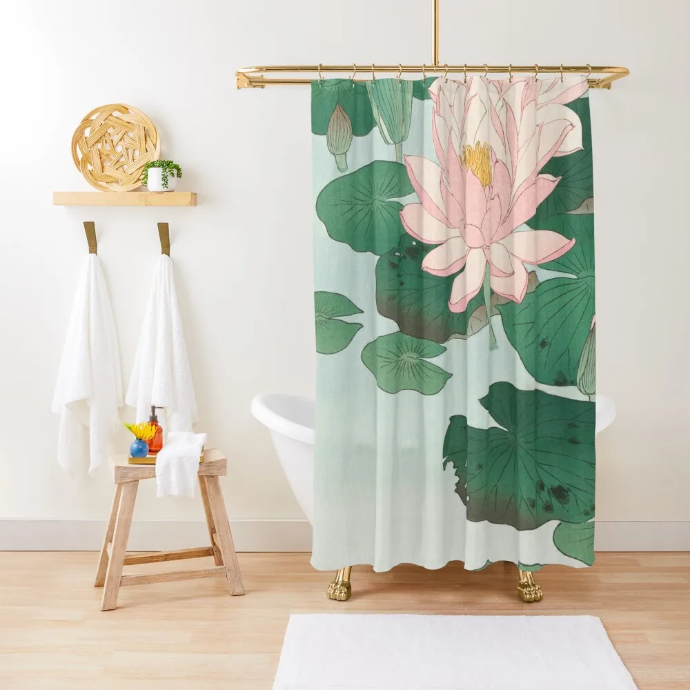 

Flowering Water Lily, Ohara Koson Shower Curtain Bathroom Decor Waterproof Shower And Anti-Mold Bathroom Shower Curtain