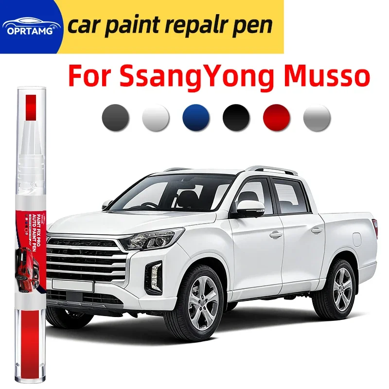 Caneta de reparo de pintura de carro, para ssangyong musso, reparo de arranhões, spray preto, ferramentas de pintura de carro, acessórios, gadgets, au