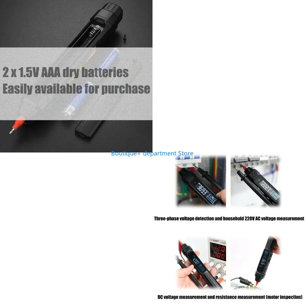 E1PD القلم نوع المتعدد شاشة الكريستال السائل جهاز قياس الجهد الكهربائي للكشف عن الجهد NCV تردد 4000 التهم الرقمية المتعددة