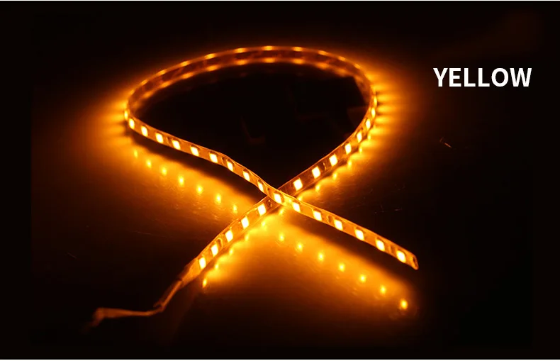 2x 45Cm Led Strip Light Bar 1210 Zachte Led Auto Accessorie Auto Sfeer Decoratieve Lamp Wit Geel Groen Blauw Rood 12V
