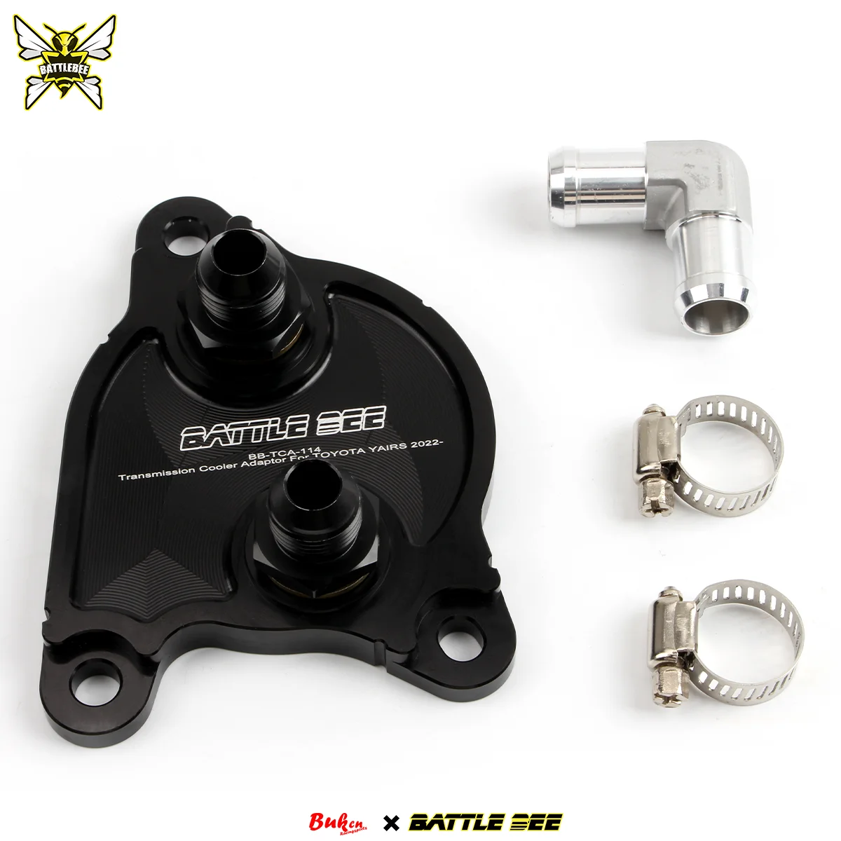BATTLE BEE Aluminum Alloy Gearbox Transmission Oil Cooler Radiator Adapter Black High Quality New Trend 2022 Altis BB-TCA-114